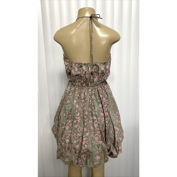 NWT Cleobella Mini Dress Flora Block Print Organic Halter Neck Fit & Fla… - Picture 6 of 8
